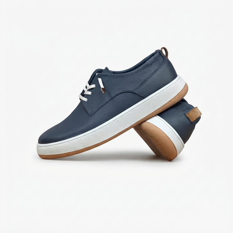 کفش چرم طبیعی مردانه | سرمه ای